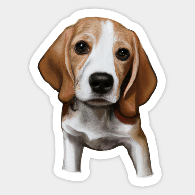 Cute Beagle Drawing Beagle Sticker TeePublic